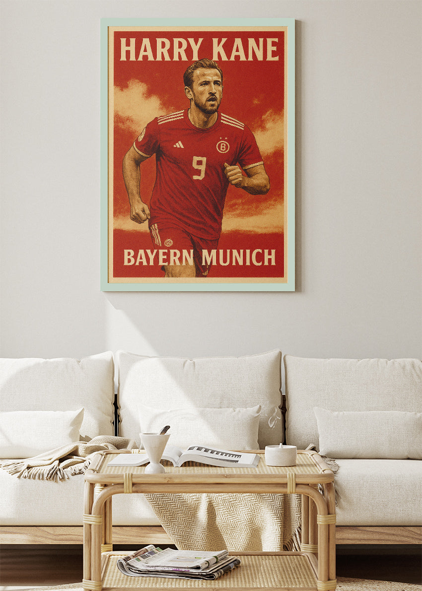 Harry Kane Bayern Munich Football Wall Art | Elite Goal Scorer Poster & Canvas