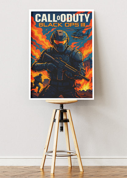 Call of Duty Black Ops III Wall Art | Elite Soldier Action Gaming Poster & Canvas
