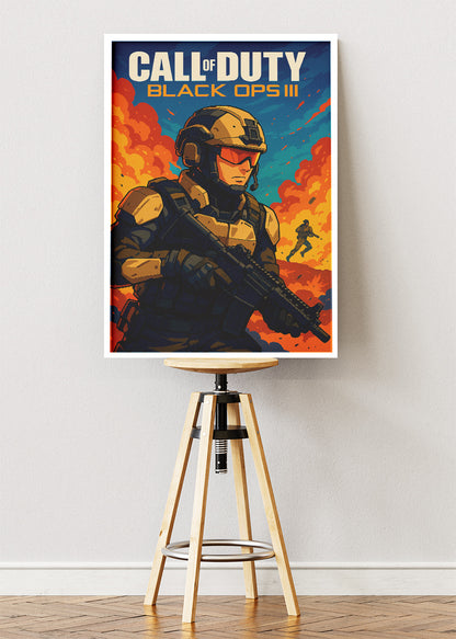 Call of Duty Black Ops III Wall Art | Futuristic Soldier Gaming Poster & Canvas
