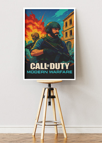 Call of Duty Modern Warfare Wall Art | Explosive Tactical FPS Gaming Poster & Canvas