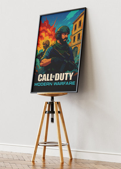 Call of Duty Modern Warfare Wall Art | Explosive Tactical FPS Gaming Poster & Canvas