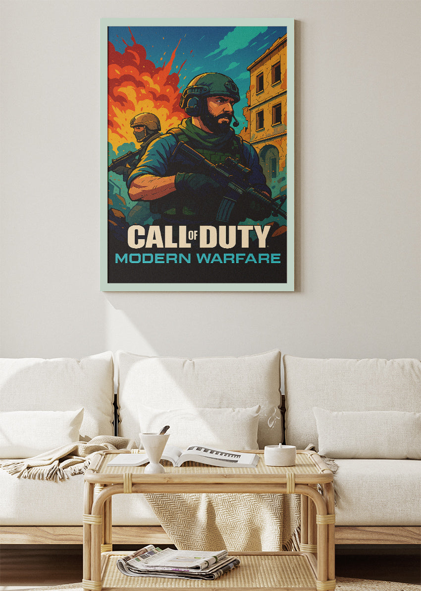 Call of Duty Modern Warfare Wall Art | Explosive Tactical FPS Gaming Poster & Canvas