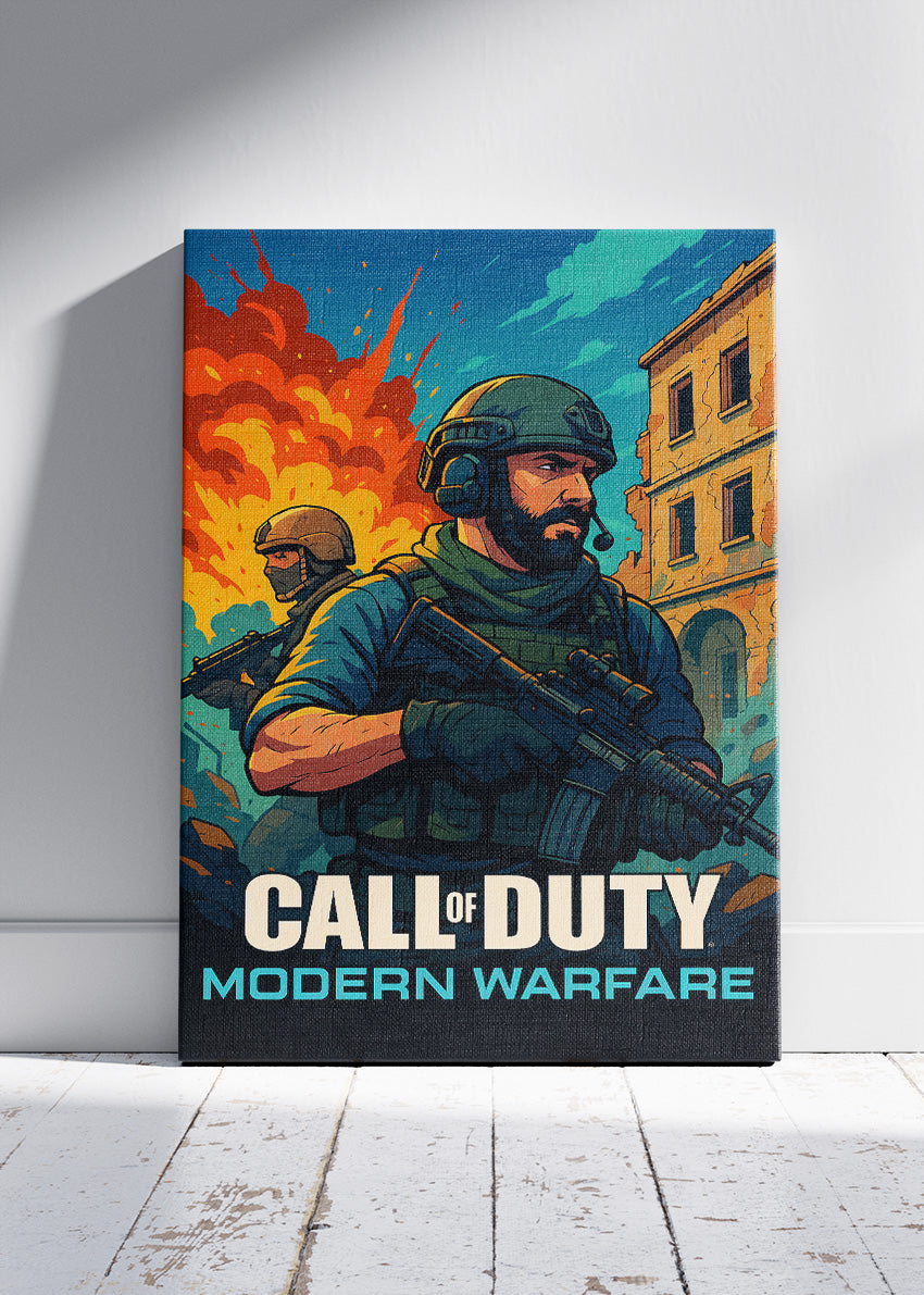 Call of Duty Modern Warfare Wall Art | Explosive Tactical FPS Gaming Poster & Canvas