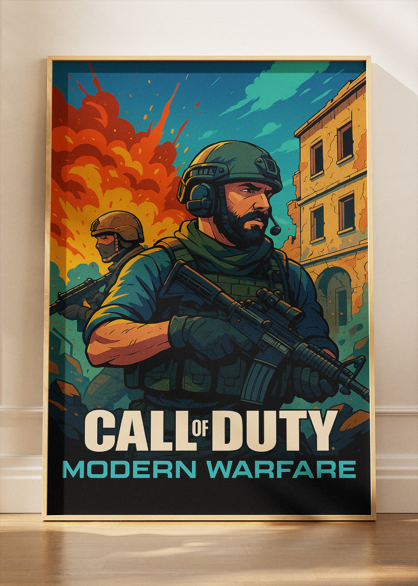 Call of Duty Modern Warfare Wall Art | Explosive Tactical FPS Gaming Poster & Canvas