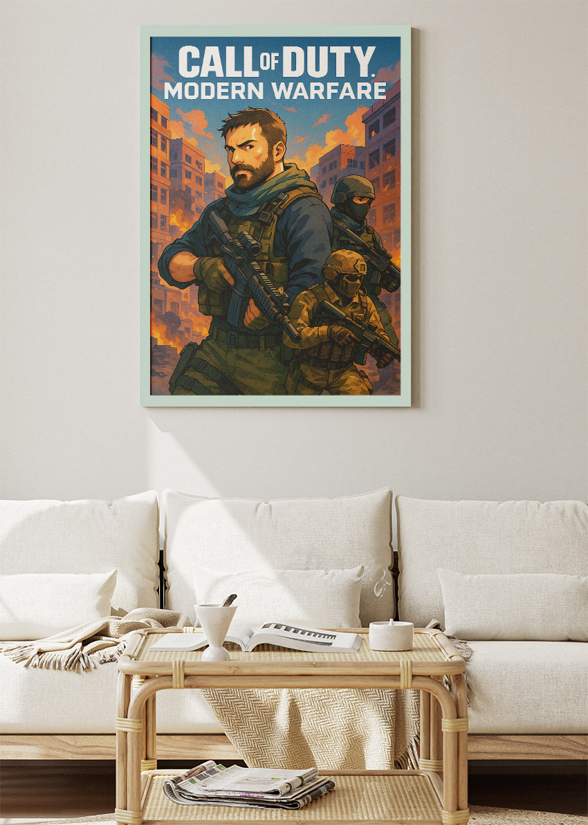 Call of Duty Modern Warfare Wall Art | Urban Combat FPS Gaming Poster & Canvas