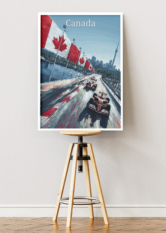 Canada Formula One Street Circuit Poster & Canvas | Canadian Motorsport Wall Art