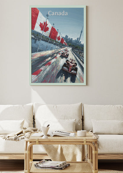 Canada Formula One Street Circuit Poster & Canvas | Canadian Motorsport Wall Art