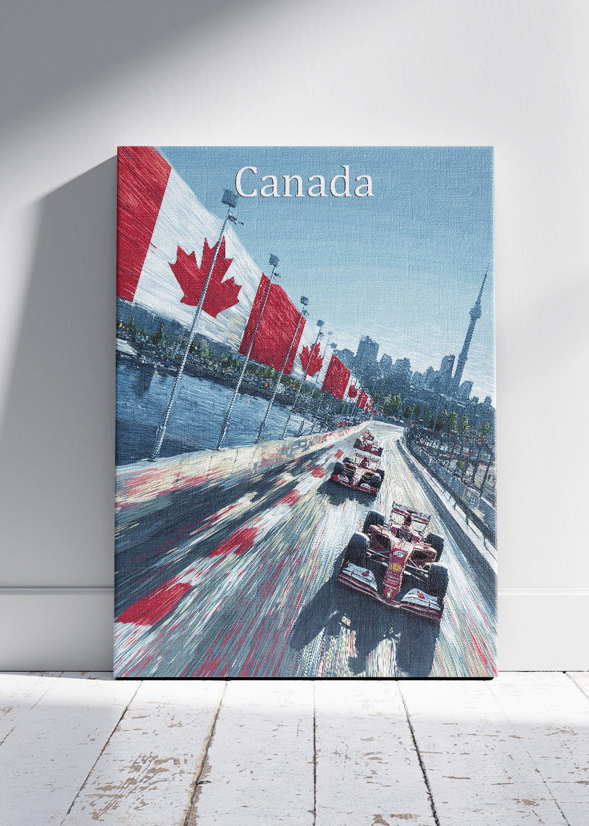 Canada Formula One Street Circuit Poster & Canvas | Canadian Motorsport Wall Art