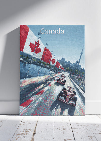Canada Formula One Street Circuit Poster & Canvas | Canadian Motorsport Wall Art