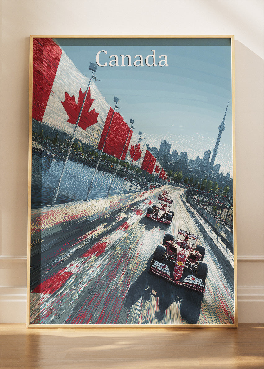 Canada Formula One Street Circuit Poster & Canvas | Canadian Motorsport Wall Art