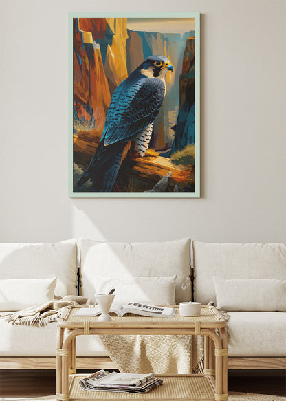 Canyon Falcon Canvas Print & Poster – Majestic Bird of Prey Wall Art
