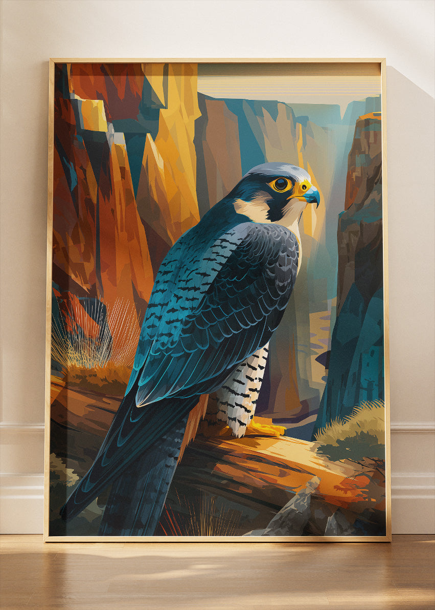 Canyon Falcon Canvas Print & Poster – Majestic Bird of Prey Wall Art