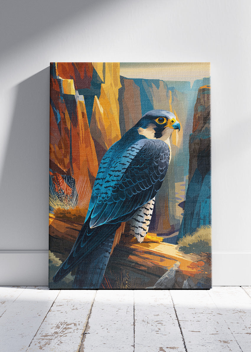 Canyon Falcon Canvas Print & Poster – Majestic Bird of Prey Wall Art