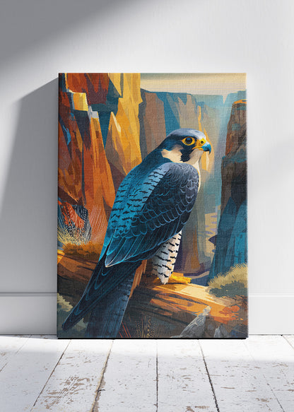 Canyon Falcon Canvas Print & Poster – Majestic Bird of Prey Wall Art