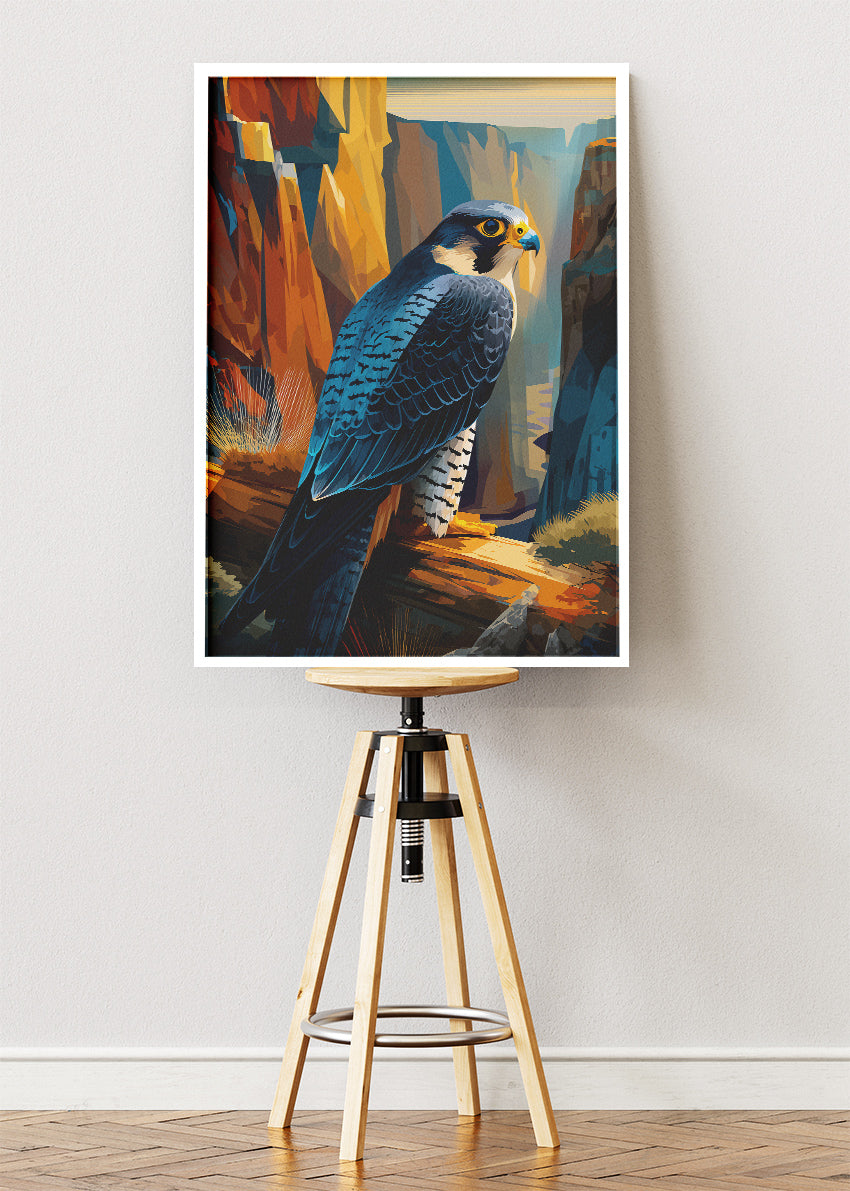 Canyon Falcon Canvas Print & Poster – Majestic Bird of Prey Wall Art