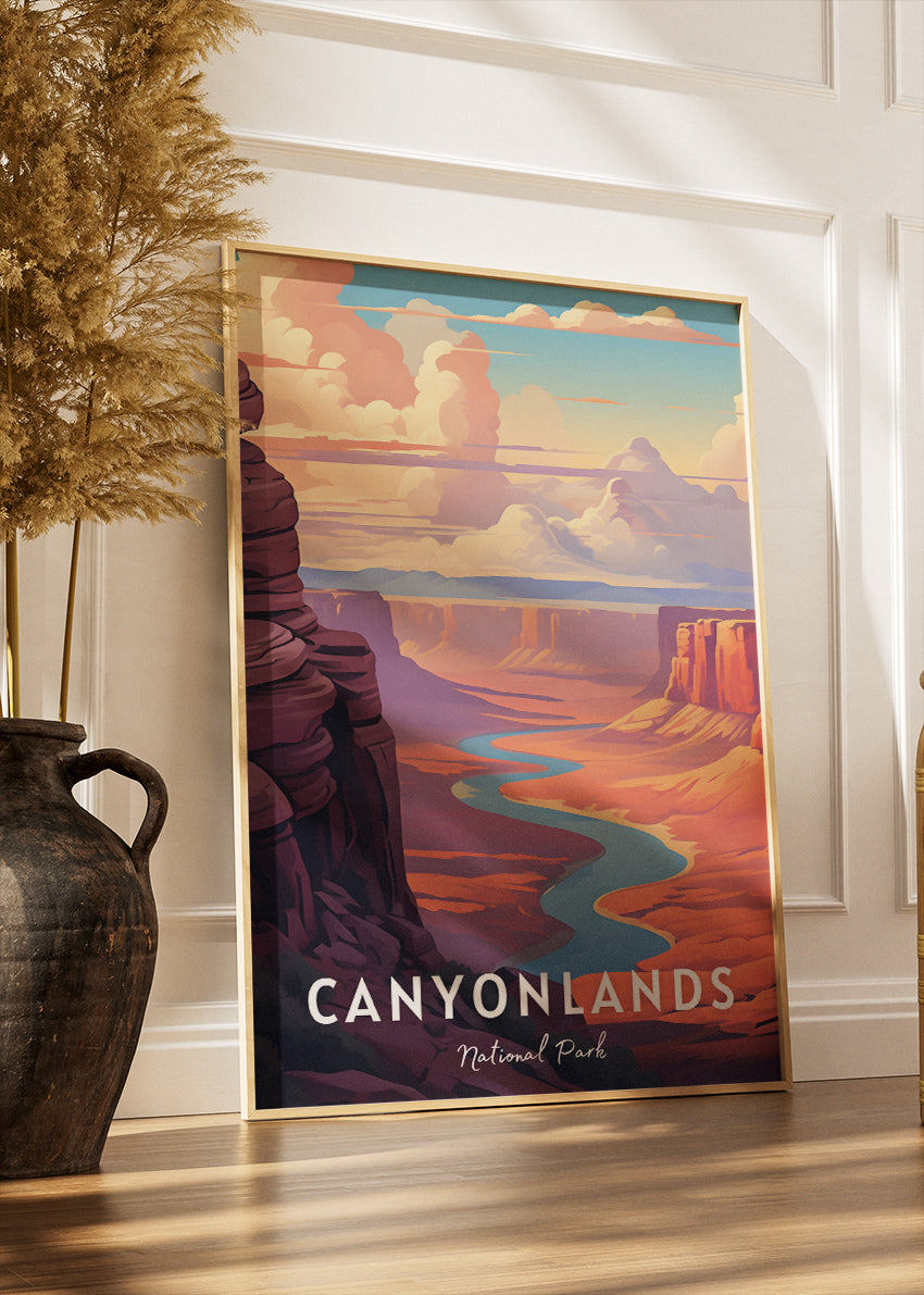 Canyonlands National Park Poster & Canvas Print – Desert Landscape Illustration Wall Art
