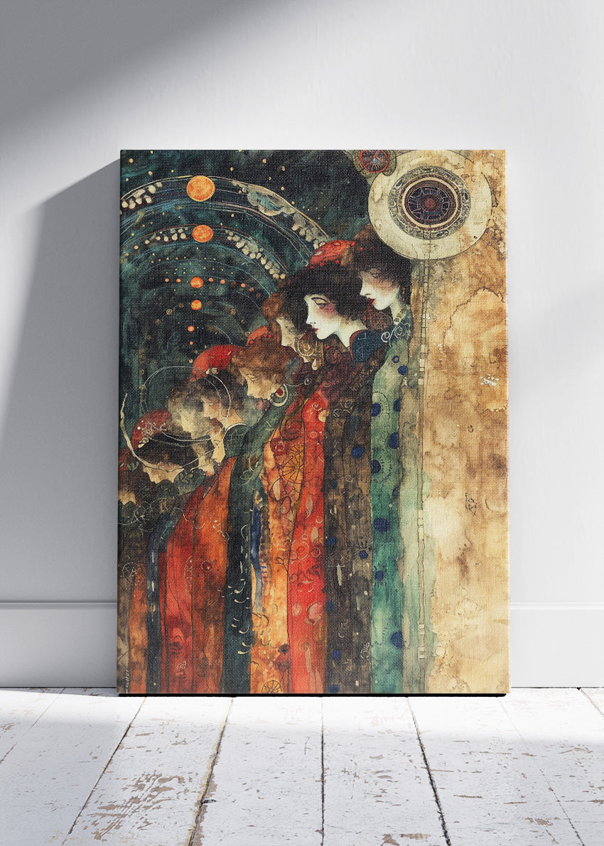 Celestial Women Art Nouveau Canvas & Poster Print – AI PRINT LAB
