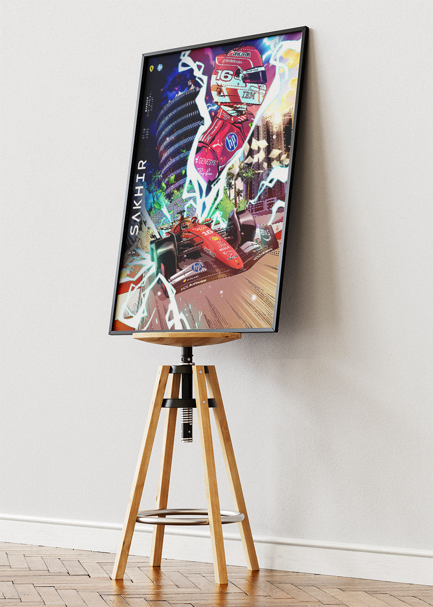 Charles Leclerc Ferrari Formula 1 Street Art Poster Canvas & Print – AI PRINT LAB