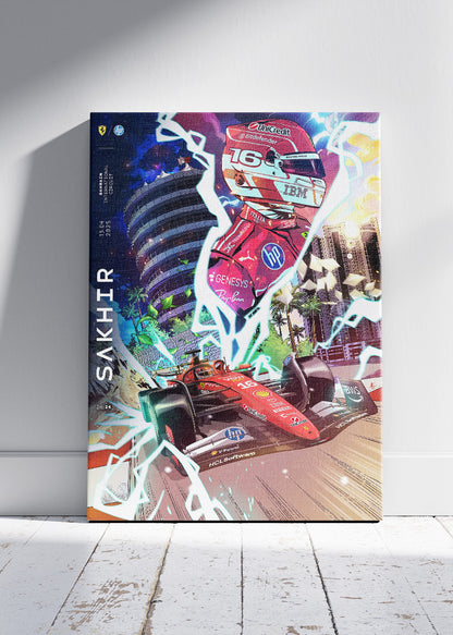 Charles Leclerc Ferrari Formula 1 Street Art Poster Canvas & Print – AI PRINT LAB