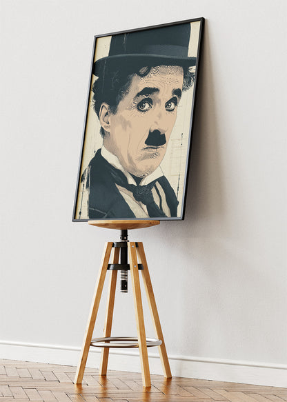 Charlie Chaplin Classic Close-Up Portrait Wall Art Poster & Canvas Print