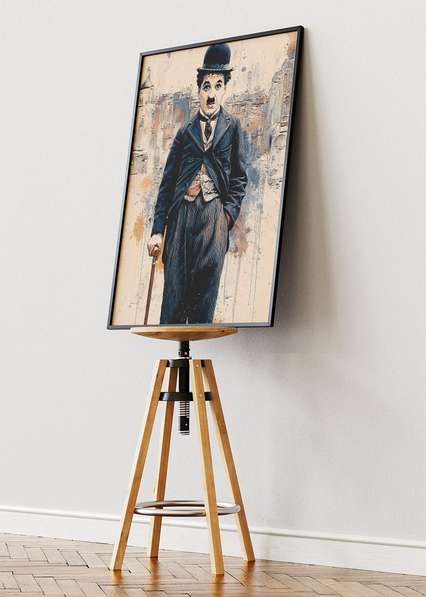 Charlie Chaplin Vintage Portrait Wall Art Poster & Canvas Print