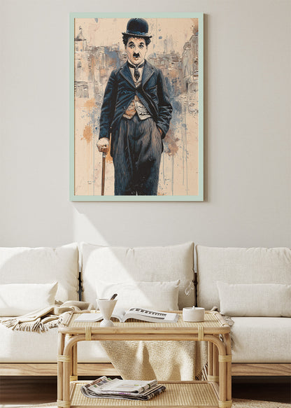 Charlie Chaplin Vintage Portrait Wall Art Poster & Canvas Print