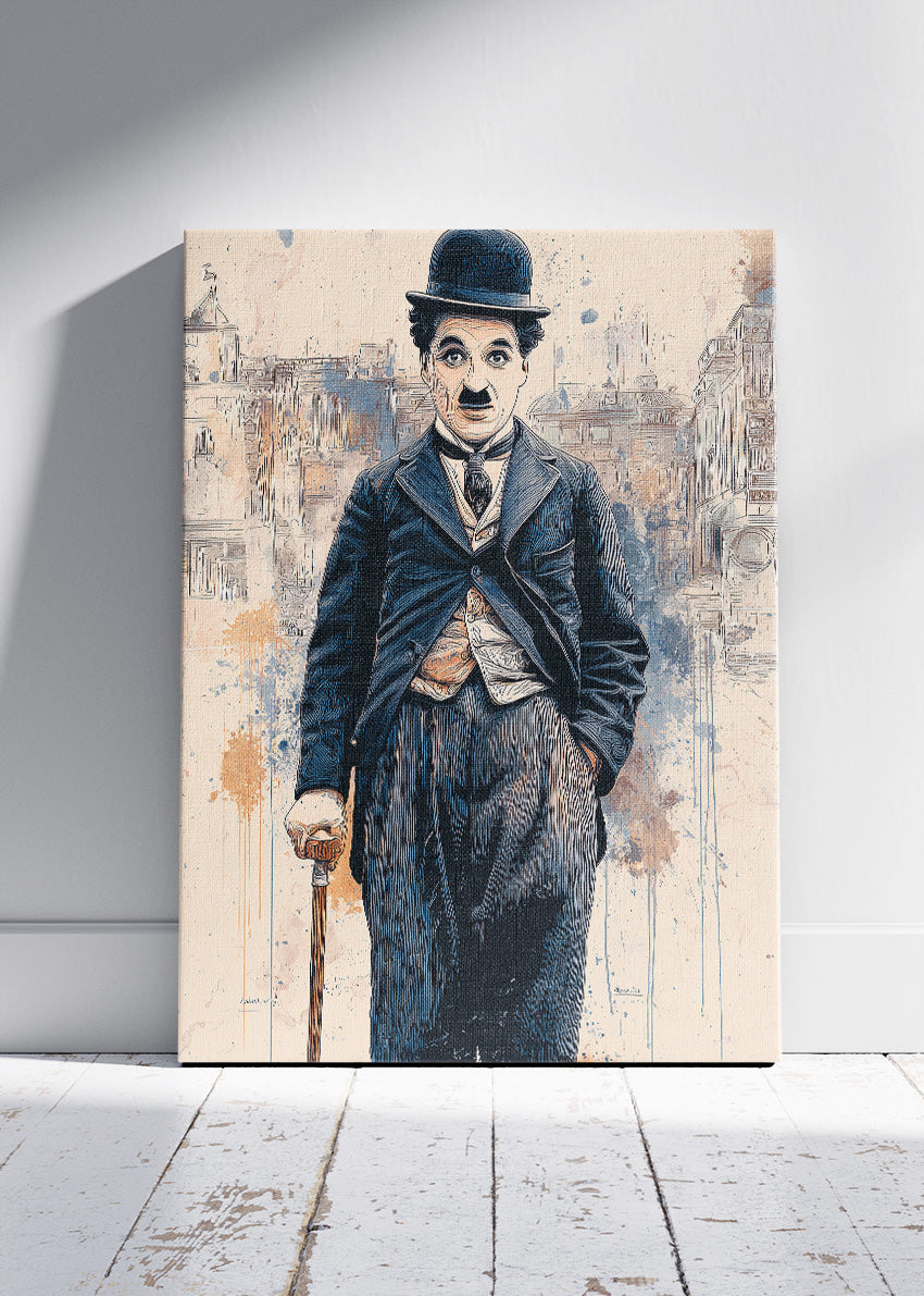 Charlie Chaplin Vintage Portrait Wall Art Poster & Canvas Print