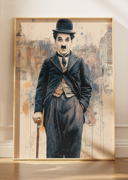 Charlie Chaplin Vintage Portrait Wall Art Poster & Canvas Print
