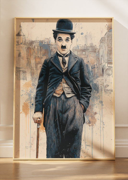 Charlie Chaplin Vintage Portrait Wall Art Poster & Canvas Print