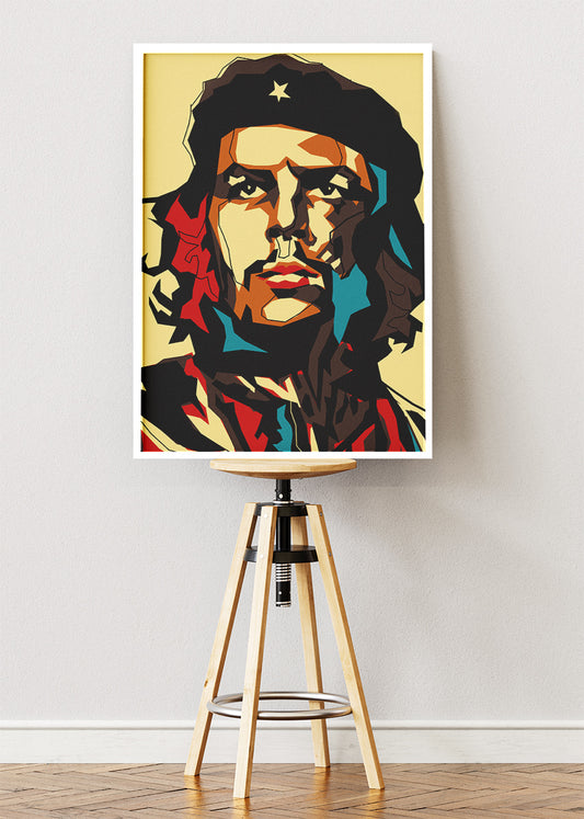 Che Guevara Geometric Revolution Portrait Wall Art Poster & Canvas Print