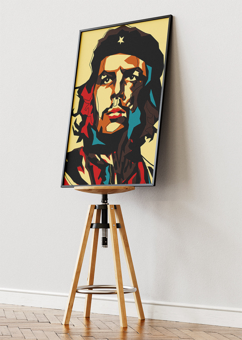 Che Guevara Geometric Revolution Portrait Wall Art Poster & Canvas Print
