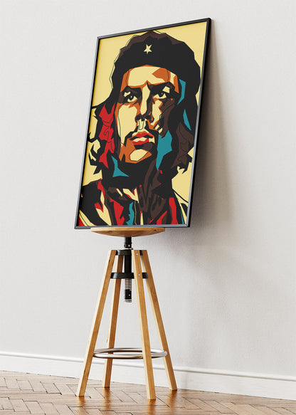 Che Guevara Geometric Revolution Portrait Wall Art Poster & Canvas Print