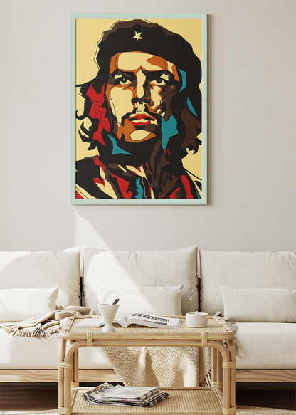Che Guevara Geometric Revolution Portrait Wall Art Poster & Canvas Print