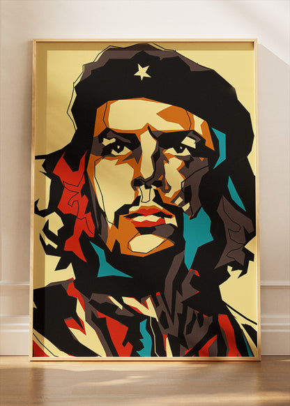 Che Guevara Geometric Revolution Portrait Wall Art Poster & Canvas Print