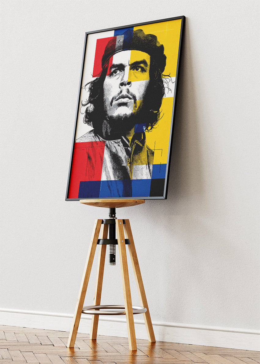 Che Guevara Inspired Modern Geometric Portrait Wall Art Poster & Canvas Print