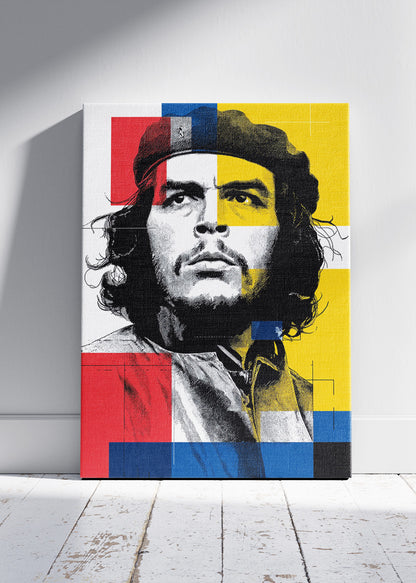 Che Guevara Inspired Modern Geometric Portrait Wall Art Poster & Canvas Print
