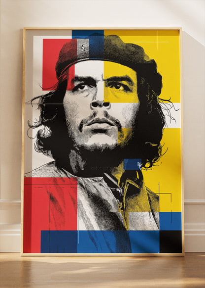 Che Guevara Inspired Modern Geometric Portrait Wall Art Poster & Canvas Print