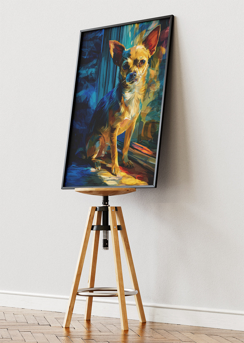 Chihuahua Dog Canvas Print & Poster – Colourful Pet Portrait Wall Art