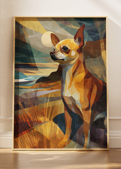 Chihuahua Wall Art Print & Canvas – Modern Geometric Dog Artwork