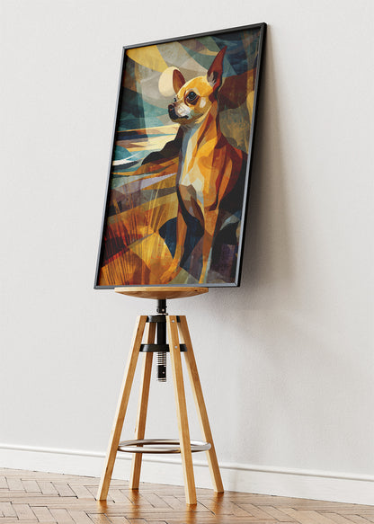 Chihuahua Wall Art Print & Canvas – Modern Geometric Dog Artwork