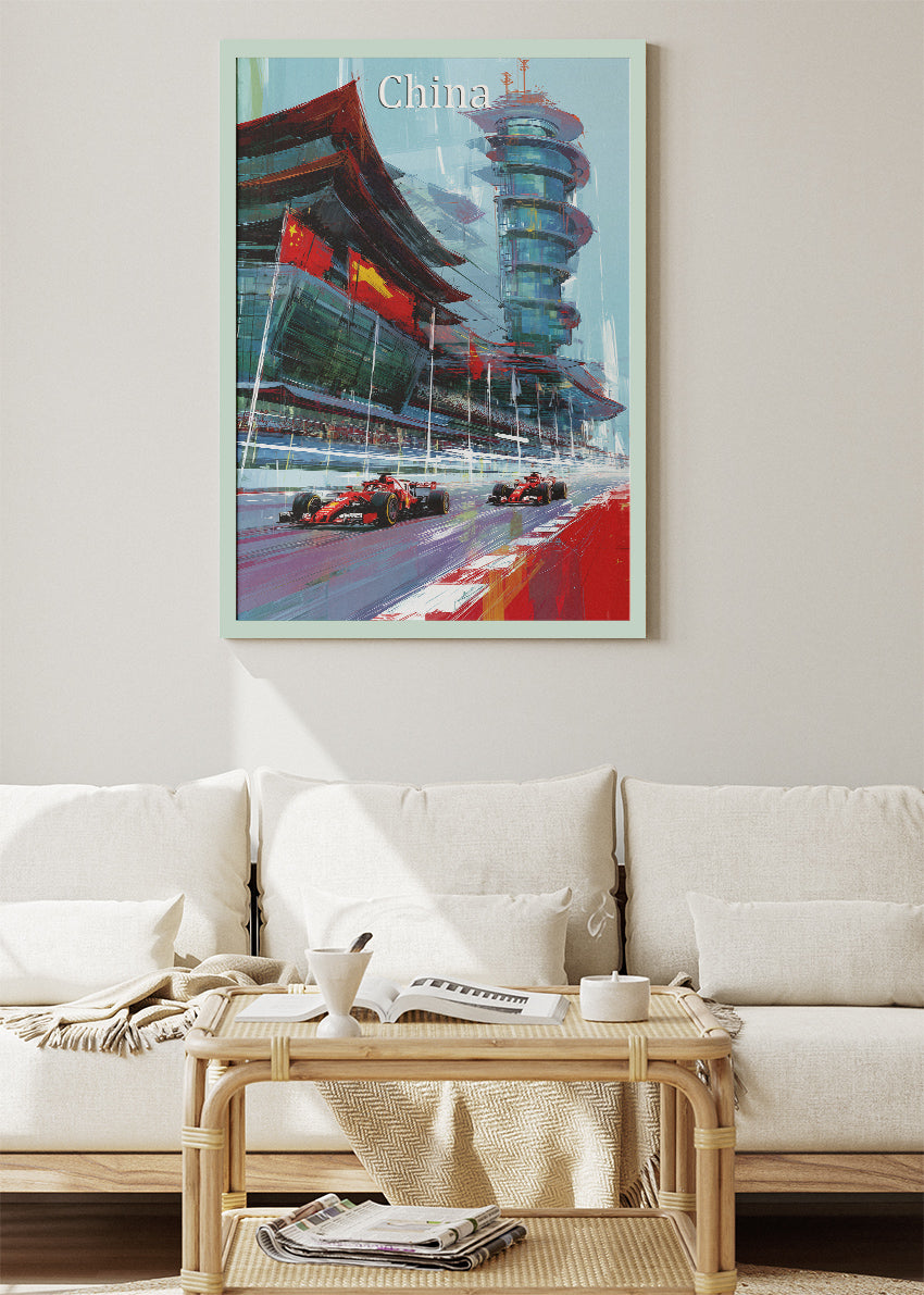 China Formula One Street Circuit Poster & Canvas | Shanghai Motorsport Wall Art