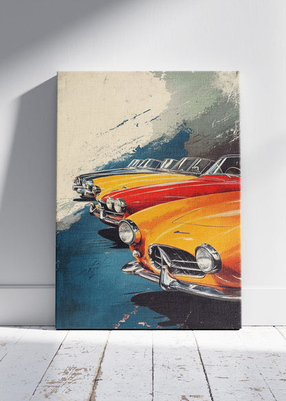 Classic Mercedes-Benz SL Roadsters Art Poster & Canvas Print – Vintage Luxury Convertible Wall Art