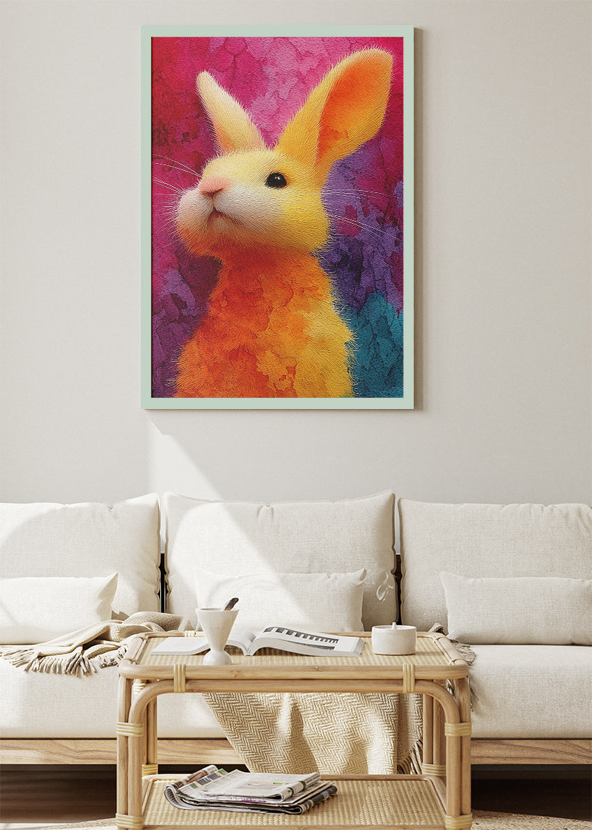 Colorful Abstract Bunny Rabbit Canvas & Poster Print – AI PRINT LAB