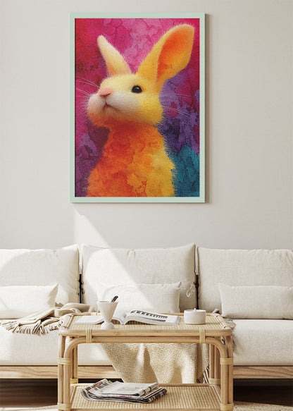 Colorful Abstract Bunny Rabbit Canvas & Poster Print – AI PRINT LAB