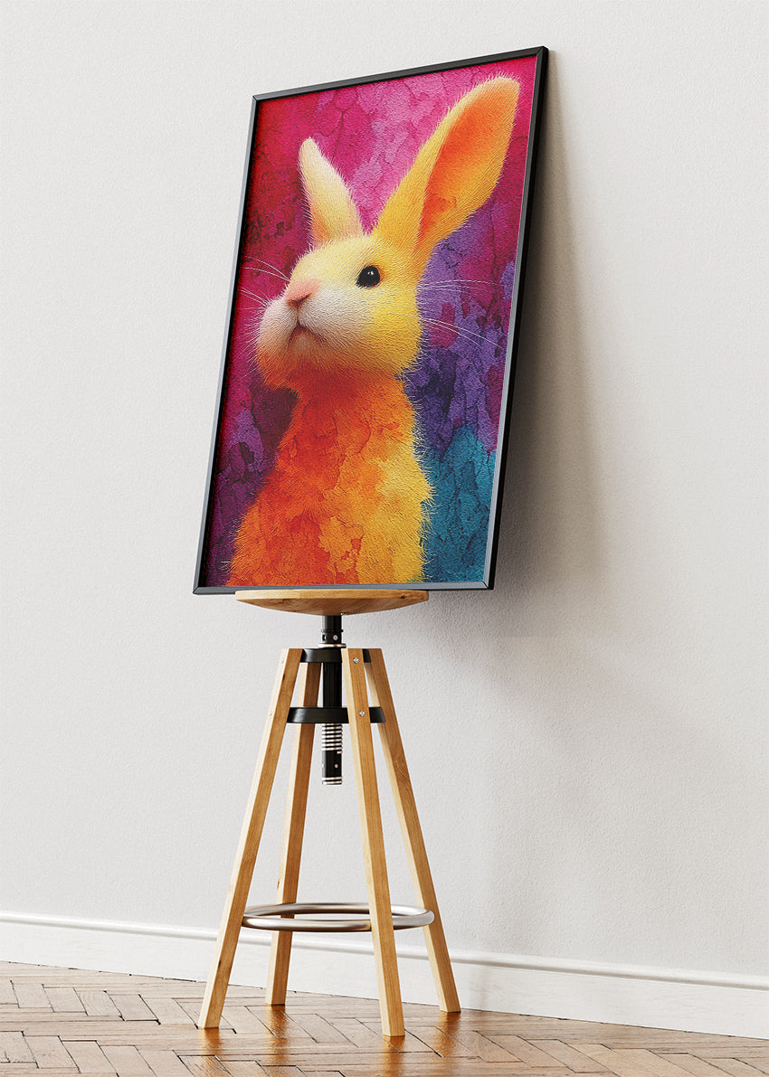 Colorful Abstract Bunny Rabbit Canvas & Poster Print – AI PRINT LAB