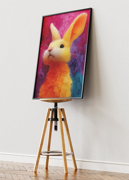 Colorful Abstract Bunny Rabbit Canvas & Poster Print – AI PRINT LAB