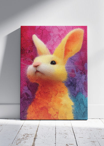 Colorful Abstract Bunny Rabbit Canvas & Poster Print – AI PRINT LAB