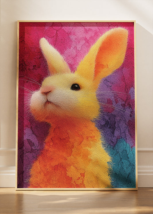 Colorful Abstract Bunny Rabbit Canvas & Poster Print – AI PRINT LAB