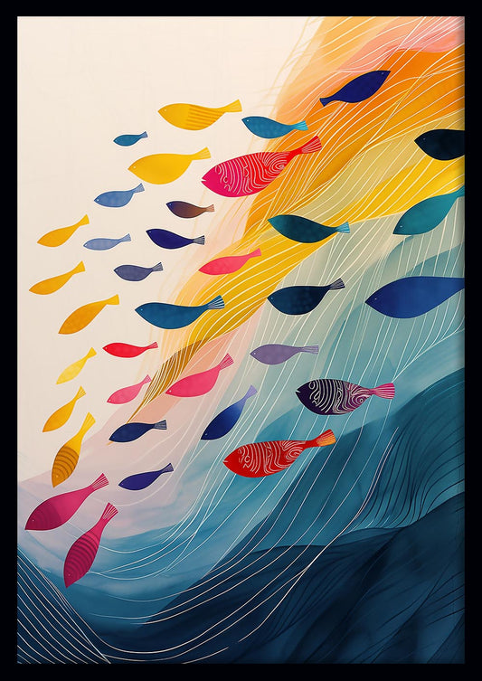 Colorful Abstract Fish Art Print & Canvas – T751 – AiPrintLab
