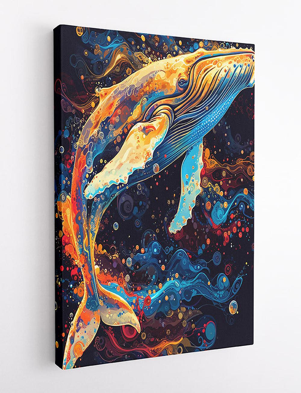 Colorful Abstract Whale Ocean Canvas Art & Poster – T711 – AiPrintLab